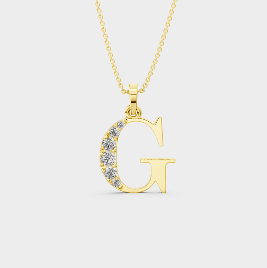 Silver G Letter Pendant – Gema’s Shiny Necklace