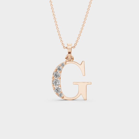 Silver G Letter Pendant – Gema’s Shiny Necklace