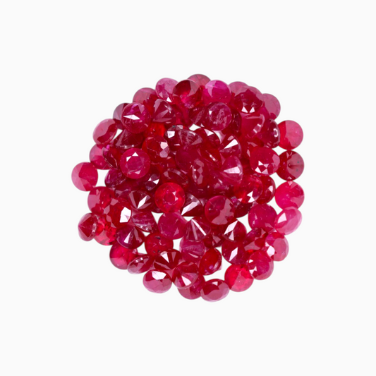 Genuine Rubies For Sale In Round Shape 9.72 Carats Size 2.8 to 2.9mm