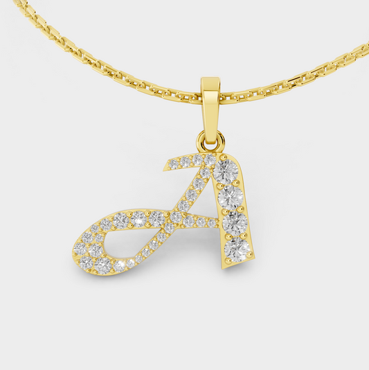 Gold A Letter Necklace