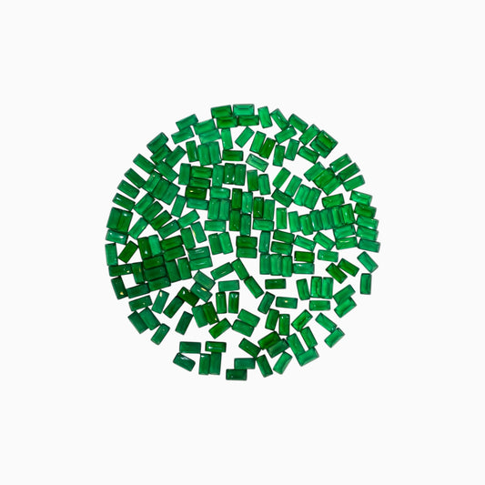 Green Onyx Baguette Cut Stone 5x2.5 mm Lot For Jewellery 0.20 Carats Per Piece