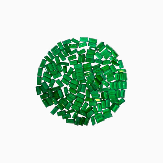 Green Onyx Baguette Cut Stone 6x3 mm Lot For Jewellery 0.34 Carats Per Piece