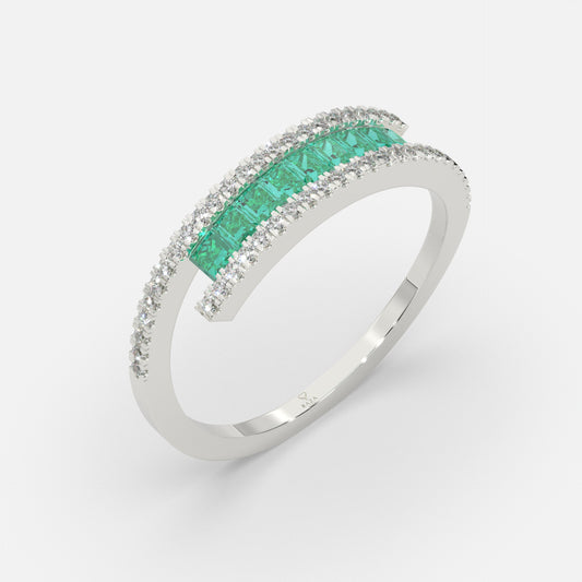 HaniyyaEmerald Ring Silver