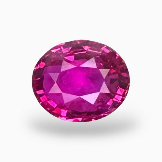 Hot Pink Sapphire Natural Stone Oval 1.09 Carats 6.63 × 5.53 × 3.12 mm