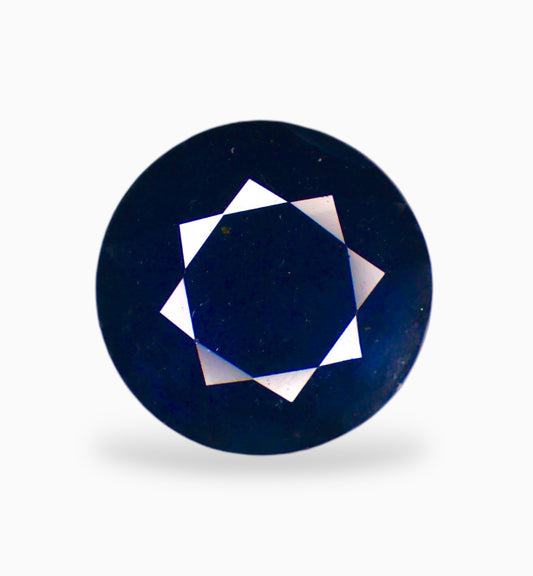 Natural Blue Sapphire Precious Stone 3.07 Carats Round Shape 8.2x8.2mm