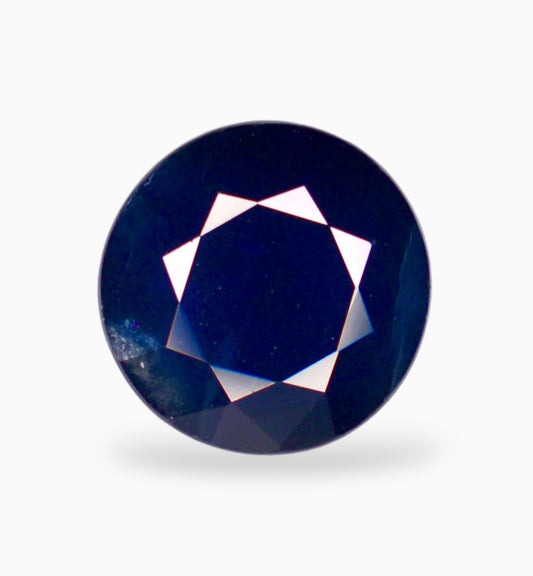 Natural Blue Sapphire Precious Stone 3.31 Carats Round Shape 8x8mm