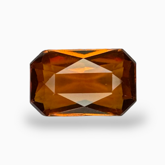 Natural Hessonite Garnet Emerald Cut 4.78 Carats 13X8mm (Gomed Stone)
