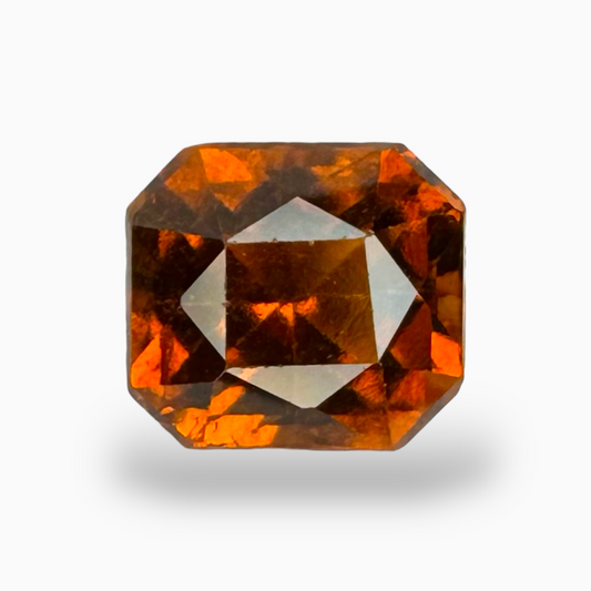 Gomed Hesonite Garnet Stone Asscher Cut 3.87 carat 8x7mm