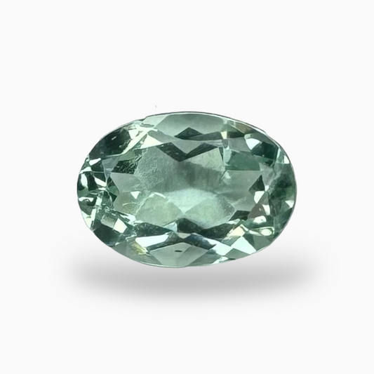 Natural Green Amethyst Stone Oval Shape 0.82 Carats Olive Color 7X5mm