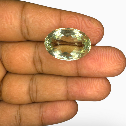 Natural Green Amethyst Stone Oval Shape 19.85 Carat Olive Color 21X16mm