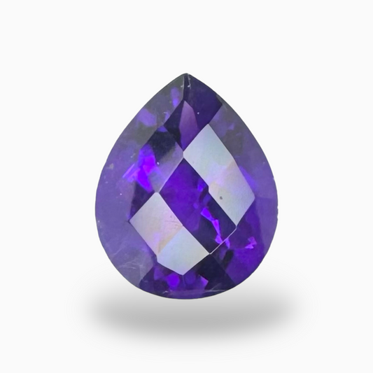 Natural Purple Amethyst Stone 3.19 Carats Pear Shape Cut 11X9mm