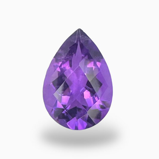 Natural Purple Amethyst Stone 2.8 Carats Pear Shape Cut 12X8mm