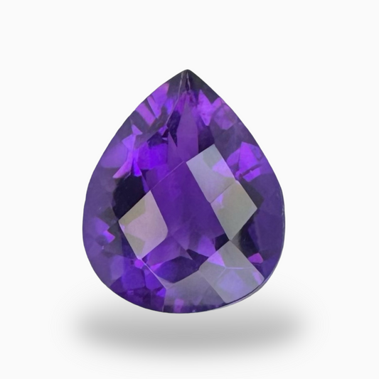 Natural Purple Amethyst Stone 4.1 Carats Pear Shape Cut 12X10mm