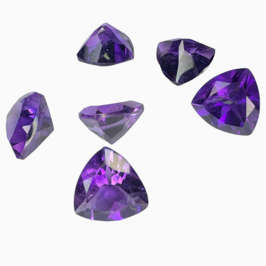 Natural Purple Amethyst Stone 1.65 Carats Trilliant Shape 8X8mm