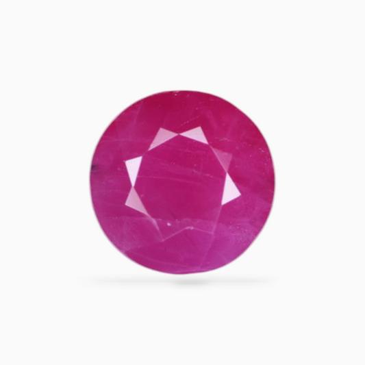 African Ruby - 1.86ct Round 6.8mm Dark Pink Natural Gemstone