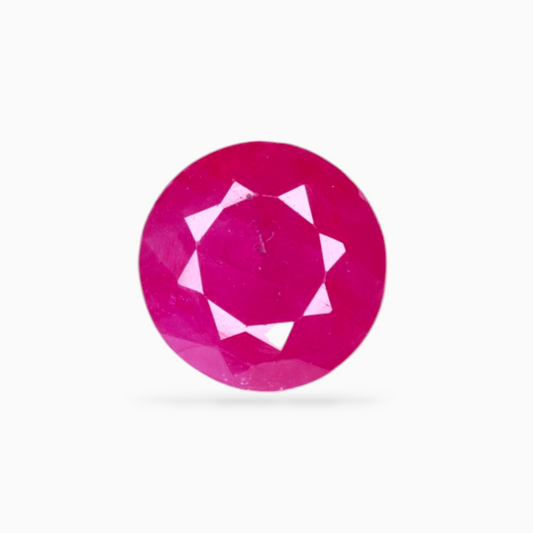 Natural Pink Ruby 1.51ct 6.6mm Round African Gemstone