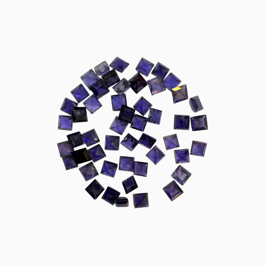 Iolite Stone Princess Cut 5X5 MM 0.60 - 070 Carats Lot