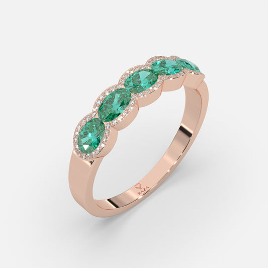 Jumana Emerald Ring 18k Rose Gold