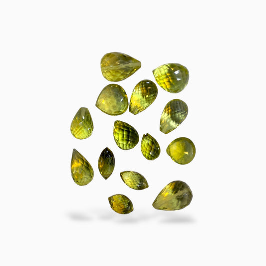 Lemon Topaz Stone Briolette With Drill For Jewellery From 1-10 Carats Lot