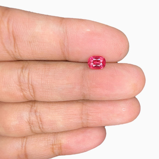 Mahenge Pink Spinel Stone Cushion Cut 1.07 Carats From Tanzania