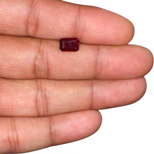 Mozambique Red Ruby Gemstone In Octagon Cut Shape 1.81 Carats 7.78x6.63x2.97mm Size