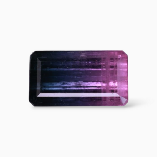 Natural Bi Color Tourmaline Stone 4.47 Carats in Emerald Cut Shape & Size 12.7x7.1mm