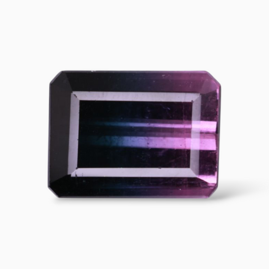 Natural Bi Color Tourmaline Stone 5.21 Carats Emerald Cut Shape & Size 11.6x8.6mm