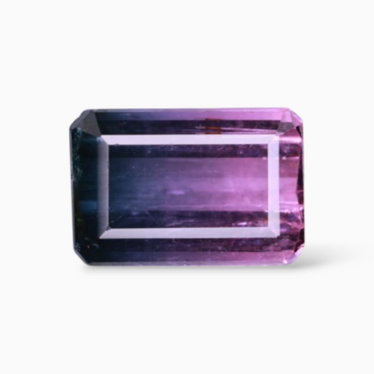 Natural Bicolor Tourmaline Stone 2.38 Carats in Emerald Cut Shape & Size 9.5x6.3mm