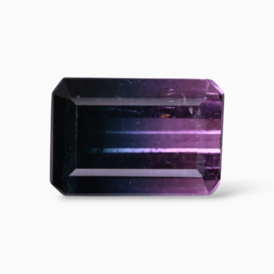 Natural Bicolor Tourmaline Stone 2.45 Carats in Emerald Cut Shape & Size 9.4x6.4mm