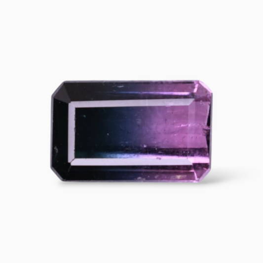 Natural Bicolor Tourmaline Stone 3.05 Carats in Emerald Cut Shape & Size 10.3x6.4mm