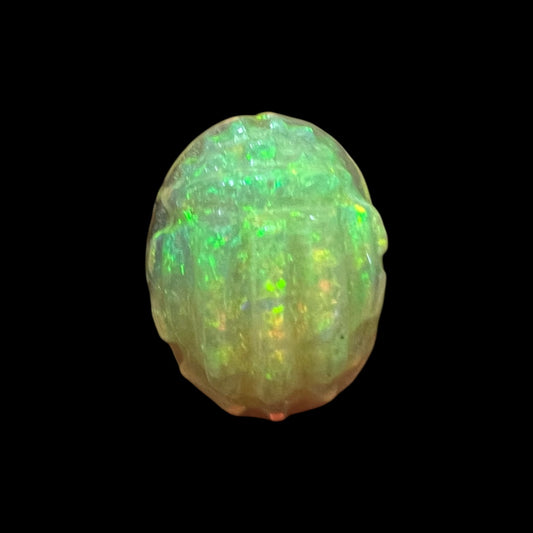 Natural Black Ethiopian Opal Stone 2.68 Carats Oval Cabochon Shape Size 12.2 x 9.5 x 6 mm