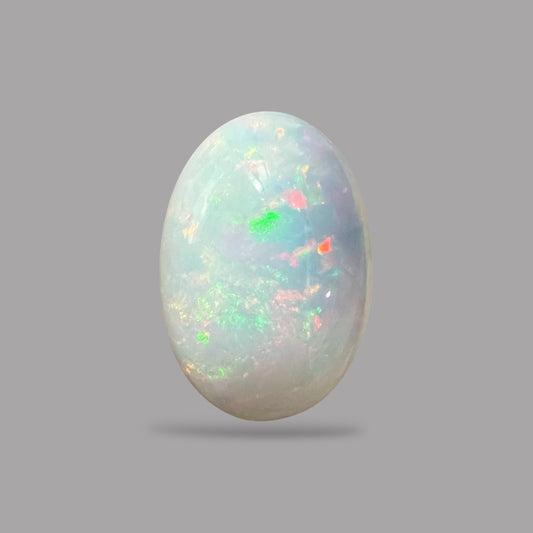 Natural Black Ethiopian Opal Stone 24.94 Carats Oval Cabochon Shape Size 24.4 x 16.5 x 12.1 mm