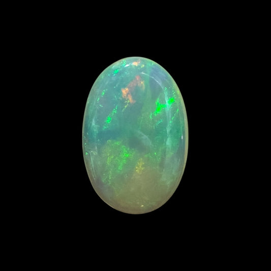 Natural Black Ethiopian Opal Stone 4.31 Carats Oval Cabochon Shape Size 16.3 x 10.8 x 4.9 mm