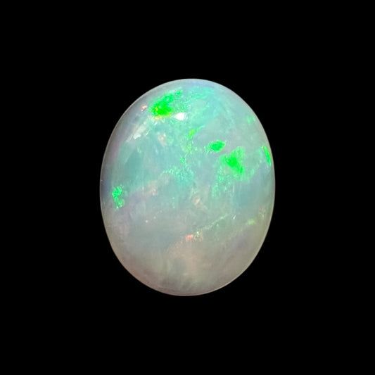 Natural Black Ethiopian Opal Stone 4.36 Carats Oval Cabochon Shape Size 14.2 x 11.4 x 5.5 mm