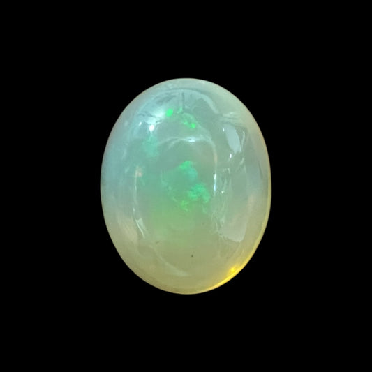 Natural Black Ethiopian Opal Stone 4.47 Carats Oval Cabochon Shape Size 13.5 x 10.8 x 7.3 mm
