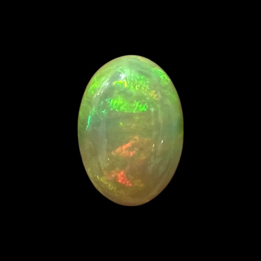 Natural Black Ethiopian Opal Stone 3.15 Carats Oval Cabochon Shape Size 13.5 x 9.4 x 5.6 mm