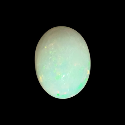 Natural Black Ethiopian Opal Stone 5.38 Carats Oval Cabochon Shape Size 13.9 x 10.8 x 8.2 mm