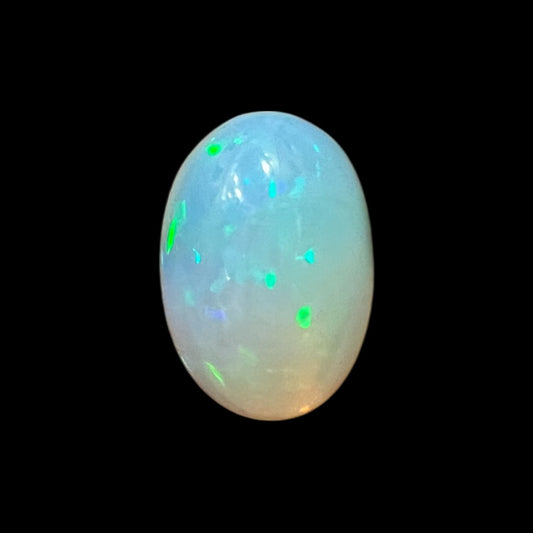 Natural Black Ethiopian Opal Stone 5.93 Carats Oval Cabochon Shape Size 15.7 x 10.8 x 8.4 mm