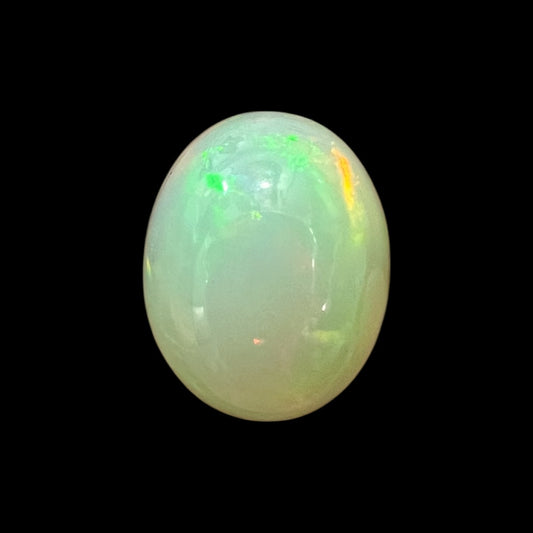 Natural Black Ethiopian Opal Stone 6.01 Carats Oval Cabochon Shape Size 13.8 x 11 x 9.1 mm