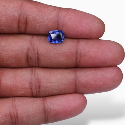 Natural Blue Sapphire 3.62 Carats Cushion Shape 9.38x7.51×4.77mm Size Certified By IDL
