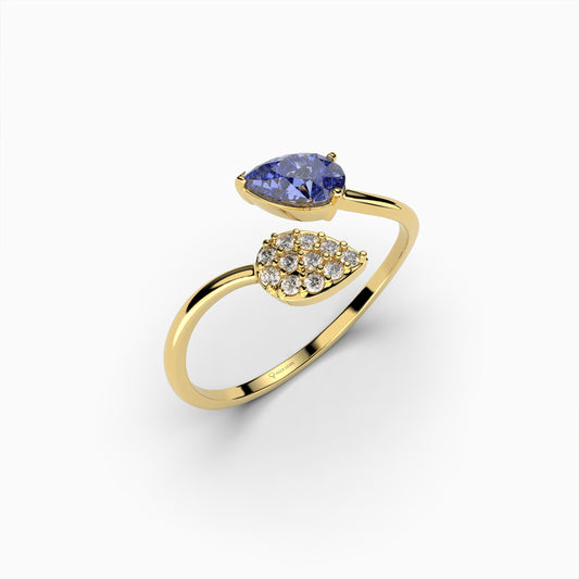 Natural Blue Tanzanite Ring - Brielle