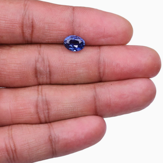 Natural Blue Sapphire Stone 3.09 Carats Oval Shape 9.36×7.18x5.10mm Size Certified By IDL