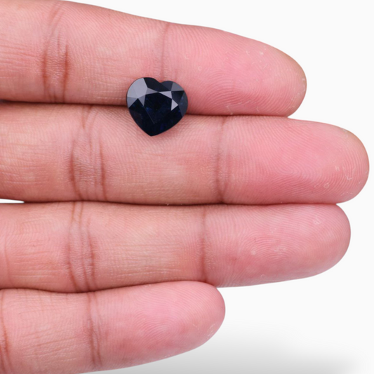 Natural Blue Sapphire Stone 7.14 Carats Heart Shape 11.69×10.95×7.33mm Size