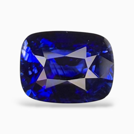 Natural Blue Sapphire Stone Cushion Cut 3.01 Carats Unheat From Madagascar