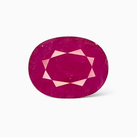 Natural Burmese Ruby Manik Stone 9.87 Carats Oval Cut 14.83x14.49x 5.85 mm