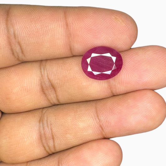 Natural Burmese Ruby Manik Stone Oval Cut 6.48 Carats , 13.48x11.12x4.40mm From Burma