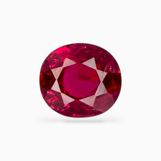 Natural Burmise Ruby 0.96 Carats Oval Cut 5.51 x 5.05 x 3.71 MM Certified