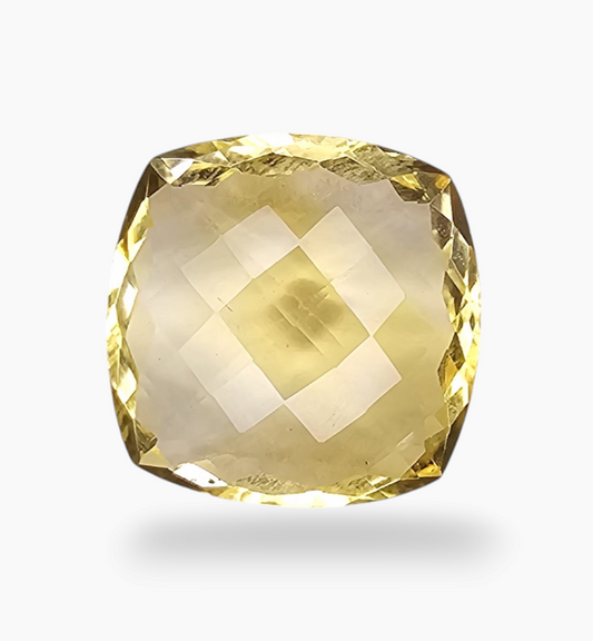 Natural Citrine Stone 15.89 Carats Cushion ( 17.8x17.8mm ) lemony