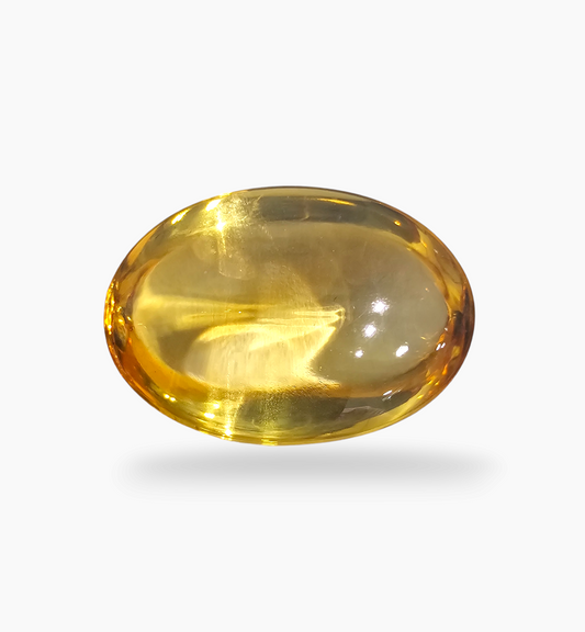 Natural Citrine Stone 25.57 Carats Oval Cabochon Shape Size 25x17.5mm