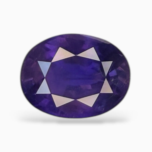 Natural Color Change Sapphire Stone Oval Cut 3.65 Carats Violetish Blue Change To Purple Srilanka No Heat
